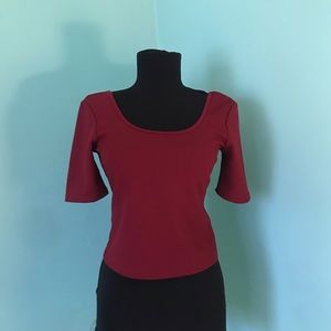 Maroon top